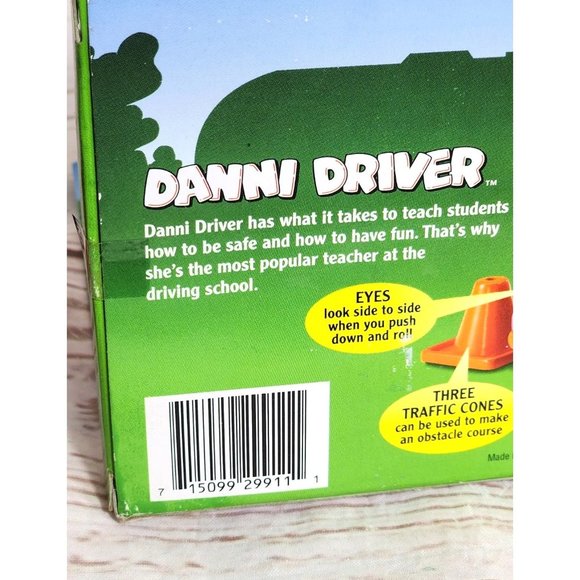 Vintage 1998 Chevron Cars Danni Driver - Toy Car with Moving Eyes & Traffic Cone - Picture 11 of 14